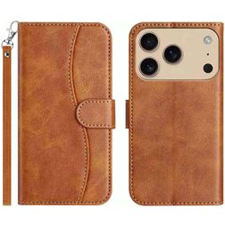 Mobigear S Line iPhone 17 Pro Max Hülle Klapphülle Geldbörse - Braun