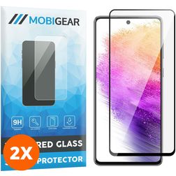 Mobigear Premium Samsung Galaxy A73 Panzerglas Gehärtetes Glas Displayschutz - Hüllenfreundlich - Schwarz (2er Pack)