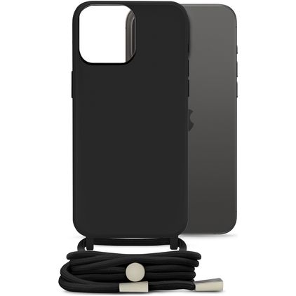 Mobilize Lanyard Gelly iPhone 15 Pro Max TPU (flexibel) Handykette - Schwarz