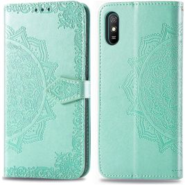 Mobigear Mandala Xiaomi Redmi 9A Hülle Klapphülle Geldbörse - Türkis