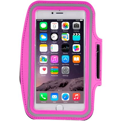 Mobigear Handyhalterung Joggen iPhone 7 Plus Sporthülle Neopren Sportarmband - Magenta