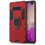 Mobigear Armor Ring Samsung Galaxy S10 Plus Hülle Hardcase Backcover Stoßfest mit Ringhalter - Rot