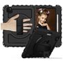 Mobigear SureGrip Xtreme iPad Air 5 (2022) Hülle Kunststoff,Silikon Backcover + Stifthalter + Schulterträger + Ständer - Schwarz
