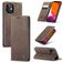 Caseme 013 iPhone 12 Pro Hülle Klapphülle Geldbörse - Braun