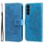 Mobigear Flowers Samsung Galaxy S23 Hülle Klapphülle Geldbörse - Blau
