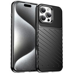 Mobigear Groove iPhone 16 Pro Max Hülle Flexibles TPU Backcover - Schwarz