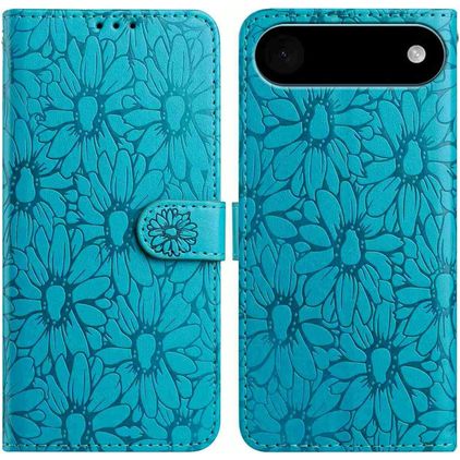 Mobigear Flowers iPhone Air Hülle Klapphülle Geldbörse - Blau