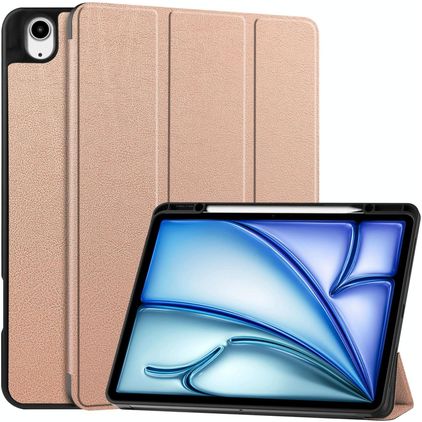 Mobigear Tri-Fold iPad Air 13 Zoll (2026) Hülle Klapphülle + Stifthalter - Roségold
