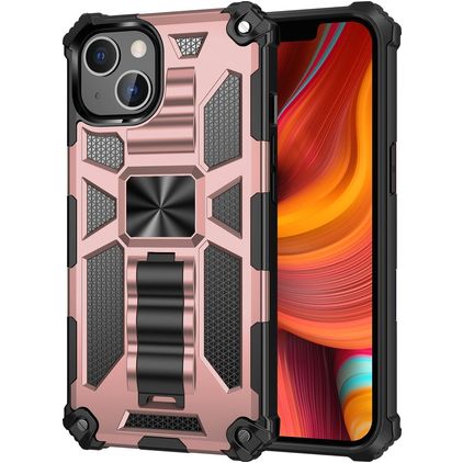 Mobigear Armor Stand iPhone 13 Pro Max Hülle Hardcase Backcover Stoßfest mit Ständer - Roségold