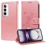 Mobigear Flowers OPPO Reno 12 Pro Hülle Klapphülle Geldbörse - Roségold