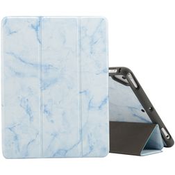 Mobigear Tri-Fold Marble iPad 6 (2018) Hülle Klapphülle + Stifthalter - Blau