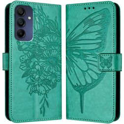 Mobigear Butterfly Samsung Galaxy A16 Klapphülle Portemonnaie - Grün