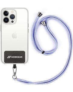 Mobigear Lanyard Universal-Handykette einstellbar - Weiß / Blau / Lila