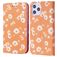 Mobigear Daisies iPhone 12 Pro Max Hülle Klapphülle Geldbörse - Orange