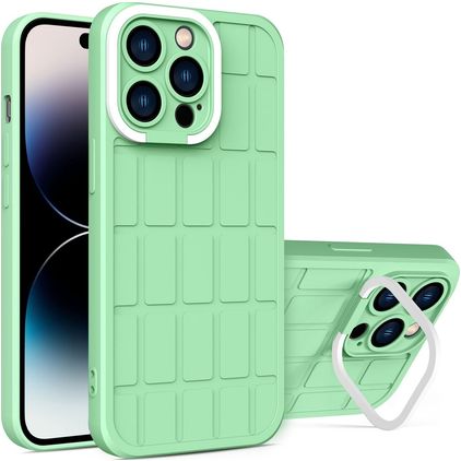 Mobigear Cube iPhone 14 Pro Max Hülle Hardcase Backcover mit Ständer - Grün
