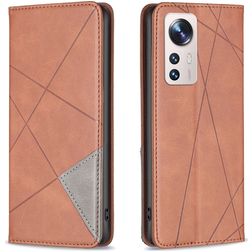 Mobigear Rhombus slim Xiaomi 12 Lite Hülle Klapphülle - Braun