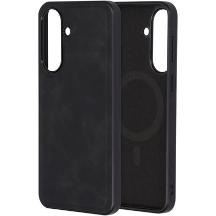 Mobiparts Classic Samsung Galaxy A37 MagSafe Hülle TPU,Kunstleder Backcover - Graphite Black
