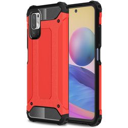 Mobigear Outdoor Xiaomi Redmi Note 10 5G Hülle Hardcase Backcover Stoßfest - Rot