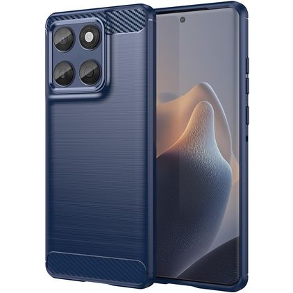 Mobigear Brushed Slim Motorola Edge 60 Fusion Hülle Flexibles TPU Backcover - Blau