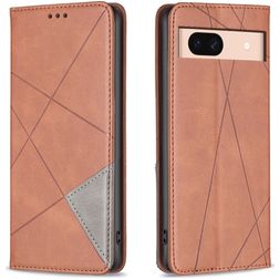 Mobigear Rhombus Slim Google Pixel 8a Hülle Klapphülle - Braun