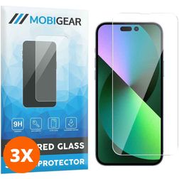 Mobigear iPhone 14 Panzerglas Gehärtetes Glas Displayschutz - Hüllenfreundlich (3er Pack)