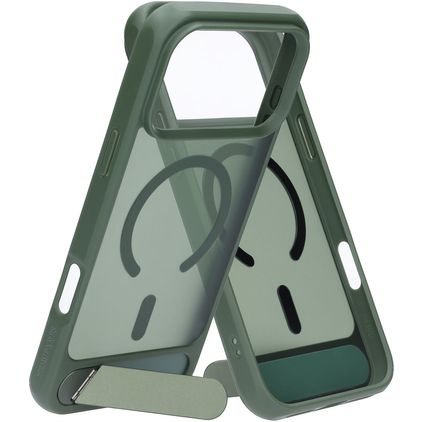 Mobiparts Hardcover iPhone 18 Pro Max MagSafe Hülle Hardcase Backcover mit Ständer - Satin Green
