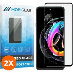 Mobigear Premium Motorola Edge 20 Lite Panzerglas Displayschutz - Hüllenfreundlich - Schwarz (2er Pack)