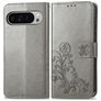 Mobigear Clover Google Pixel 9 Pro XL Hülle Klapphülle Geldbörse - Grau