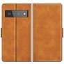 Mobigear Slim Magnet Google Pixel 6 Pro Hülle Klapphülle Geldbörse - Cognac