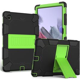Mobigear ShieldStand Samsung Galaxy Tab A8 10.5 (2021) Hülle Kunststoff,Silikon Backcover + Ständer - Schwarz / Grün