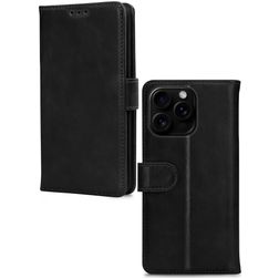 Mobilize Wallet iPhone 16 Pro Hülle Echtes Leder Klapphülle Geldbörse - Schwarz