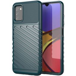 Mobigear Groove Samsung Galaxy A03s Hülle Flexibles TPU Backcover - Grün