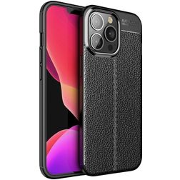 Mobigear Luxury iPhone 14 Pro Max Hülle Flexibles TPU Backcover - Schwarz