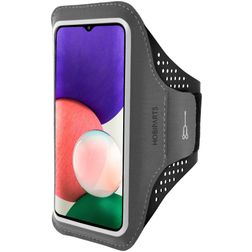 Mobiparts Comfort Fit Handyhalterung Joggen Samsung Galaxy A22 5G Sporthülle Neopren Sportarmband - Schwarz