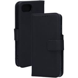 Mobiparts iPhone 17e Hülle Echtes Leder Klapphülle Geldbörse - Schwarz