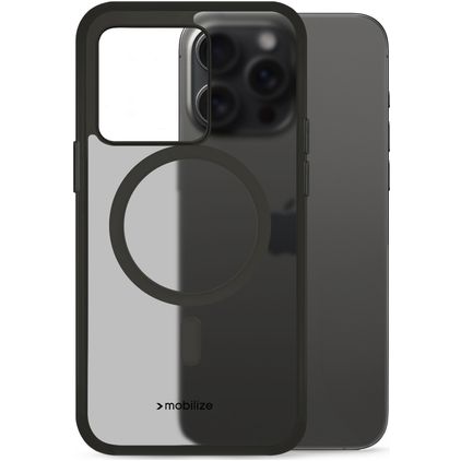 Mobilize Hybrid iPhone 15 Pro Max MagSafe Hülle Hardcase Backcover Stoßfest - Schwarz