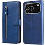 Mobigear Zipper iPhone 17 Pro Hülle Klapphülle Geldbörse - Blau