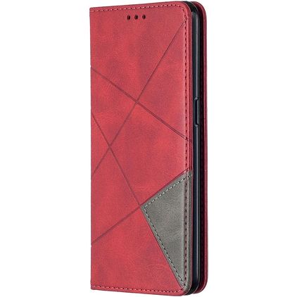 Mobigear Rhombus Slim OPPO Reno 4 Hülle Klapphülle - Rot