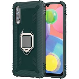 Mobigear Armor Ring Wiko View 4 Lite Hülle Hardcase Backcover Stoßfest mit Ringhalter - Grün