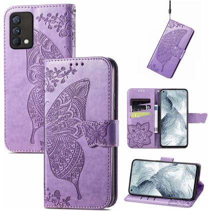 Mobigear Butterfly Realme GT Master Edition Hülle Klapphülle Geldbörse - Lila