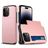 Mobigear Card iPhone 15 Pro Max Hardcase Backcover Shockproof mit Kartenfach - Roségold
