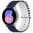Mobigear Ocean Silikon Smartwatch Armband Dornschließe - 22 mm - Weiß / Dunkelblau