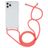 Mobigear Lanyard iPhone 12 Pro Max Flexibles TPU Handykette - Transparent / Rot