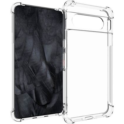 Mobigear Cushion Durchsichtig Google Pixel 8 Pro Hülle Flexibles TPU Backcover Stoßfest - Transparent
