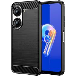 Mobigear Brushed Slim ASUS Zenfone 10 Hülle Flexibles TPU Backcover - Schwarz