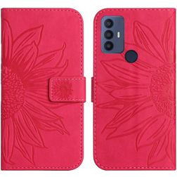 Mobigear Sunflower TCL 30 SE Hülle Klapphülle Geldbörse - Magenta