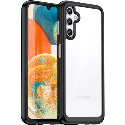 Mobigear Crystal Samsung Galaxy A14 Hardcase Backcover - Transparent / Schwarz