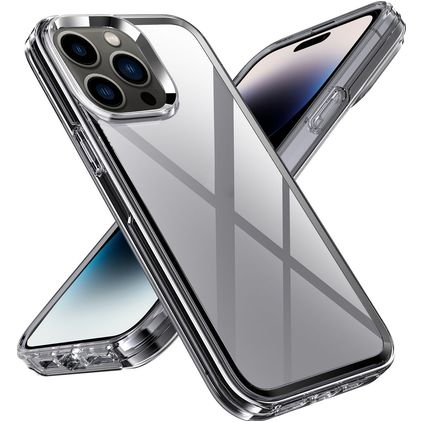 Mobigear Crystal iPhone 14 Pro Hülle Hardcase Backcover - Transparent / Grau