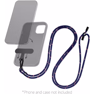 Mobilize Lanyard Universal-Handykette einstellbar - Blau / Rot