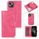 Mobigear Wallet iPhone 15 Hülle Abnehmbare 2in1 Klapphülle Geldbörse - Pink